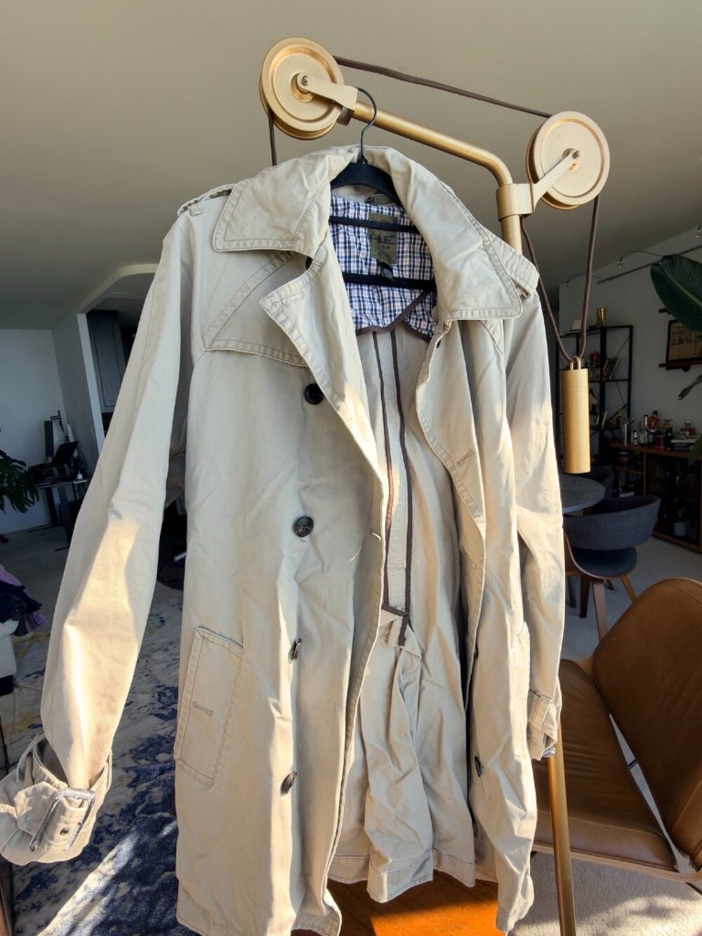 H.E. by Mango Men's Trench Coat - Beige
